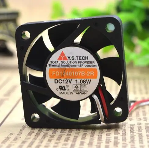 Original Y.S.TECH FD1240107B-2R 40*40*10 12V 1.08W 4cm  3 wire double ball fan