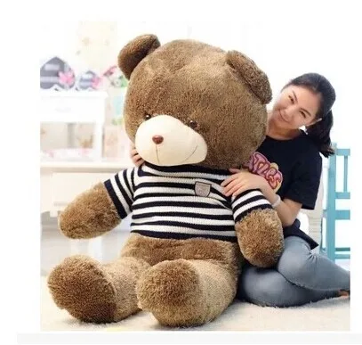 

Мягкая игрушка, милый плюшевый мишка, 160 см, свитер в синюю полоску, плюшевая игрушка, мягкая кукла, декоративная подушка w3365