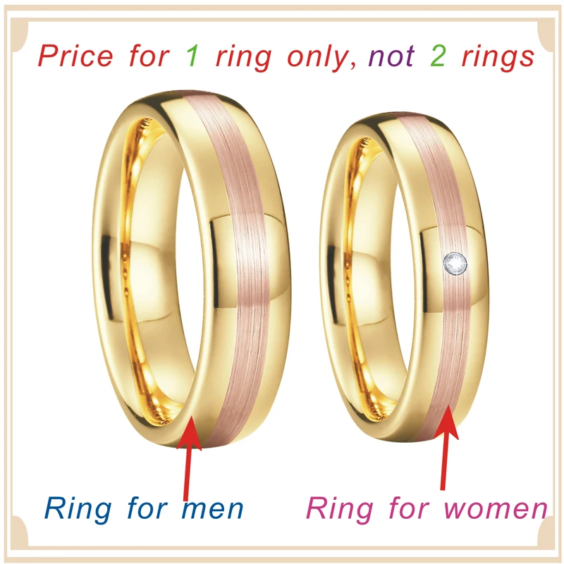 Alliance Tungsten Carbide Wedding Rings For Men And Women His And Hers Rose En Bicolor Marriage Finger Ring Jewelry