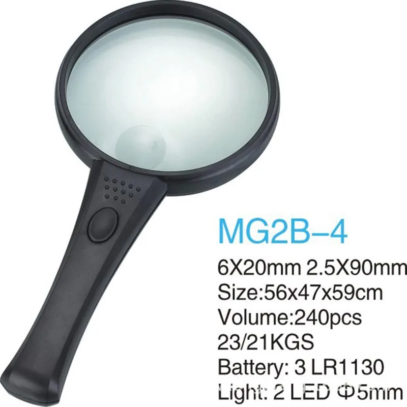 

Double Lens Hand Type Reading Magnifying Glass with Light Portable 10X Magnifying Glass Handheld Magnifier for Jewelry