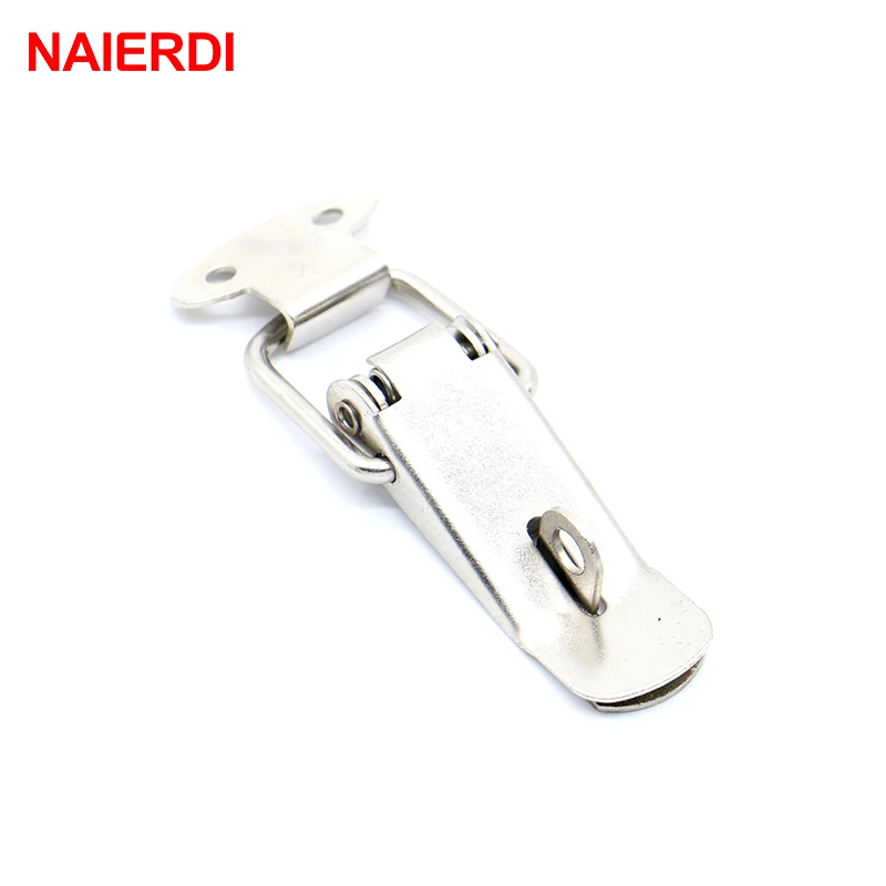 NAIERDI-J106 Cabinet Box Locks Spring Loaded Latch Catch Toggle 27*63 Iron Hasps For Sliding Door Window Furniture Hardware