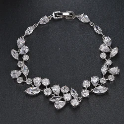 Emmaya Fashion Unique Design Trendy Bracelet White Gold Color Luxury AAA Cubic Zirconia Jewelry Bracelets For Women