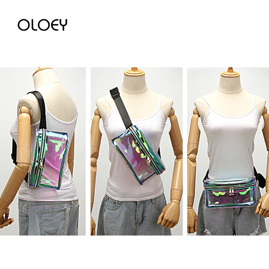 Transparent PVC Waist Bag Brand Design Women Girls Casual Pouch Fanny Chest Clear Shoulder Bags Trendy Ladies Waist Bag Bolso