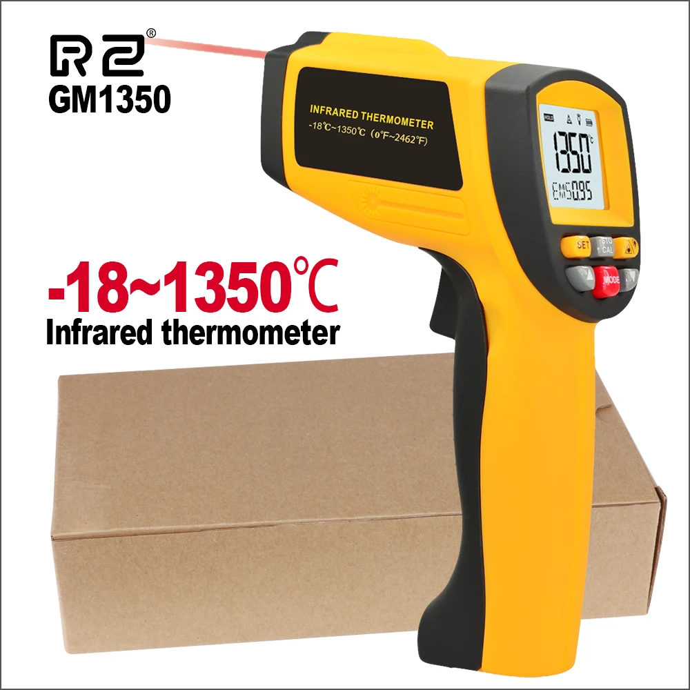 

RZ Non-Contact Infrared Digital Thermometer Temperature Controller Gun outdoor IR Thermometer GM1350