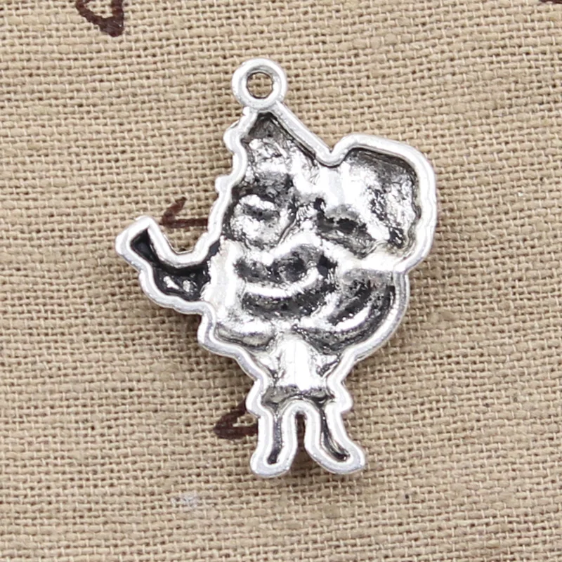 10pcs Charms Christmas Santa Claus Gift 33x25mm Antique Bronze Silver Color Plated Pendants Making DIY Handmade Tibetan Jewelry