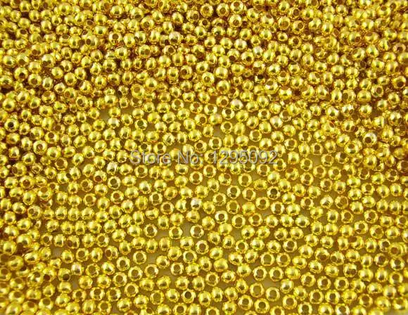 

5000Pcs Spacer Beads Smooth Round Ball Alloy Gold Plated For Charms Necklaces Jewelry DIY Findings 3mm