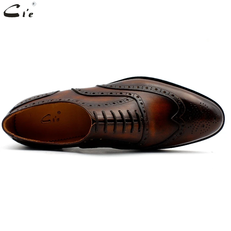 Cie oxfordy patina Szökött brogues ruhát Félcipő Vérbeli Borjúbőr bőrből outsole férfiak bőrből longue Félcipő handmade Élősövény Provízió Sz. 20311