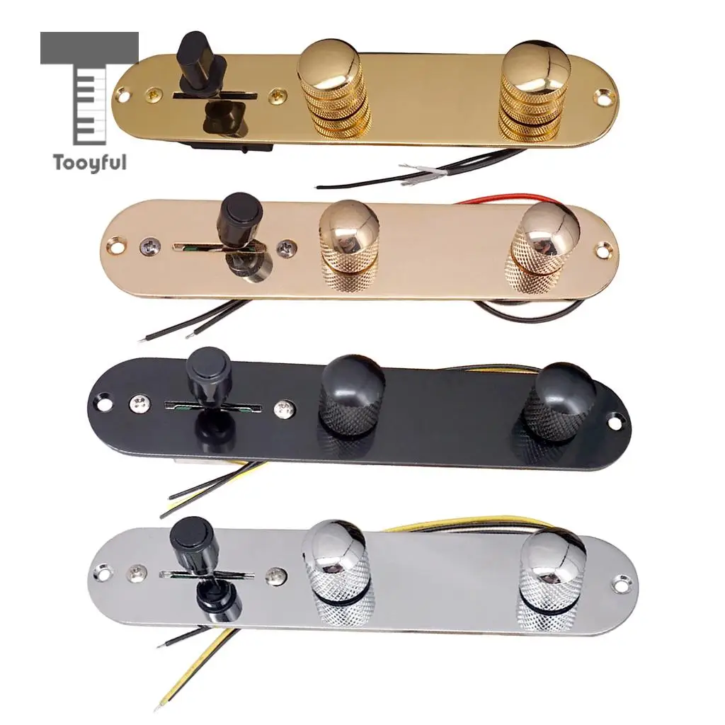 Tooyful 3 Way Prewired Control Plate Wiring Harness Switch Knobs for Tele TL Guitar Parts