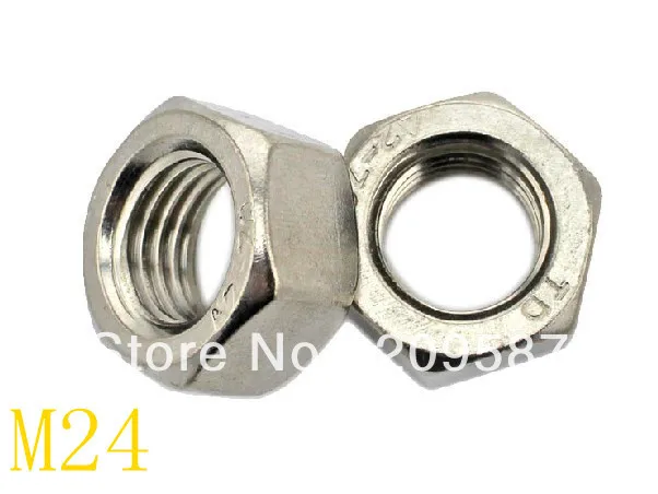 

2pcs Metric Thread M24 304 Stainless Steel Hex Head Nuts Screw Nuts Hex Nuts