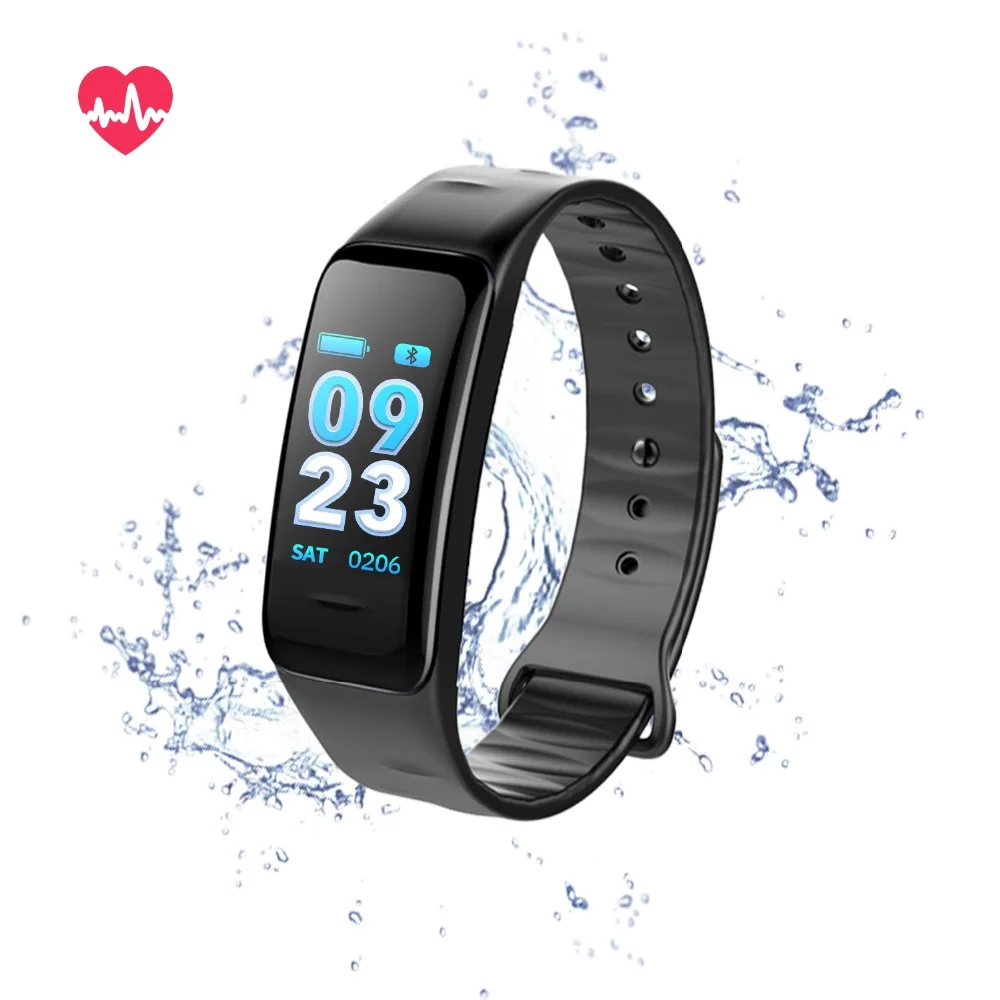 

C1S Smart Bracelet Color Screen Blood Pressure Waterproof Fitness Tracker Heart Rate Monitor Smart Band for Android IOS