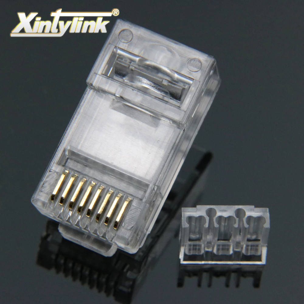 xintylink rj45 connector cat6 8p8c load bar holder ethernet cable rj 45 cat 6 plug terminals utp modular network jack 50pcs