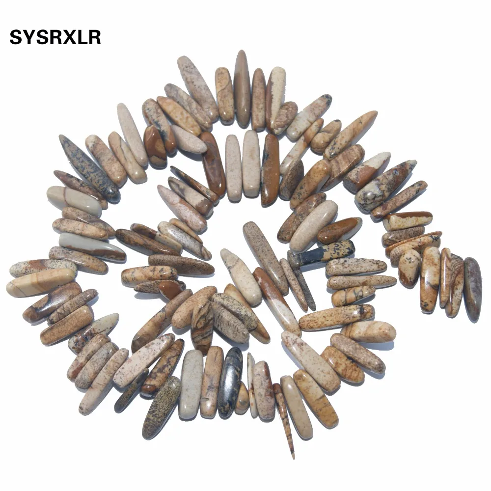 Wholesale 12-18 MM Stick Shape Picture Stone Natural Stone Beads For Jewelry Making DIY Necklace Bracelet Material Strand 15\'\'