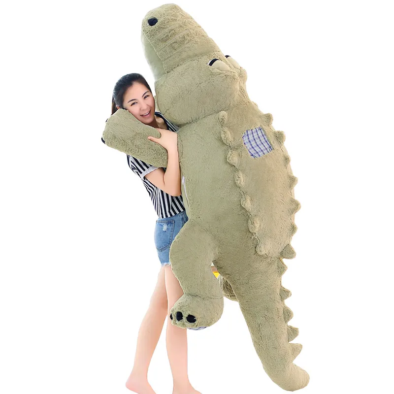 

Dorimytrader Jumbo Soft Animal Crocodile Plush Doll Giant Stuffed Cartoon Alligator Toys for Children Gift 4 Colors 180cm 215cm