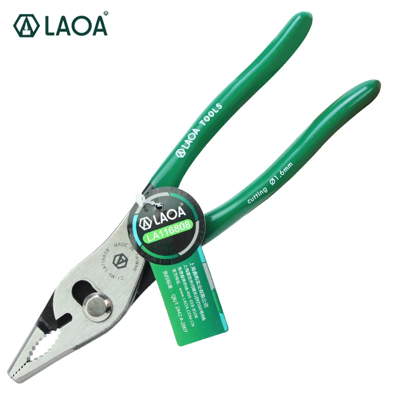 LAOA Multifunction Cr-Mo Slip Joint Pliers Pipe Wrench Locking Pliers Wire Cutter HRC58