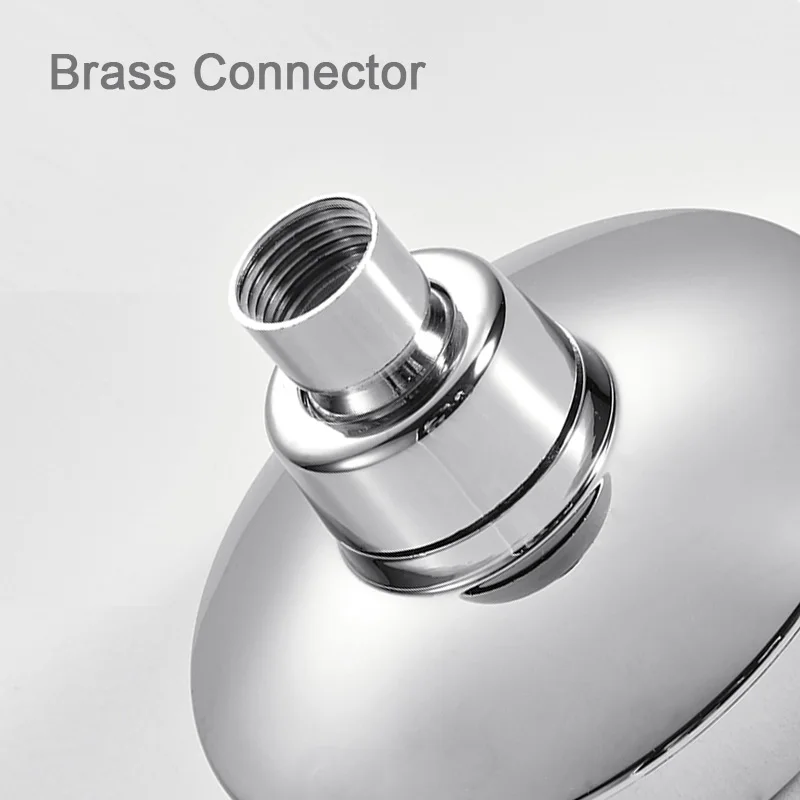 ROVATE Small Shower Head 360Degree Rotation Top Spray  Rain shower ABS Plastic Chrome Finished Water Saving Bathroom Head Shower