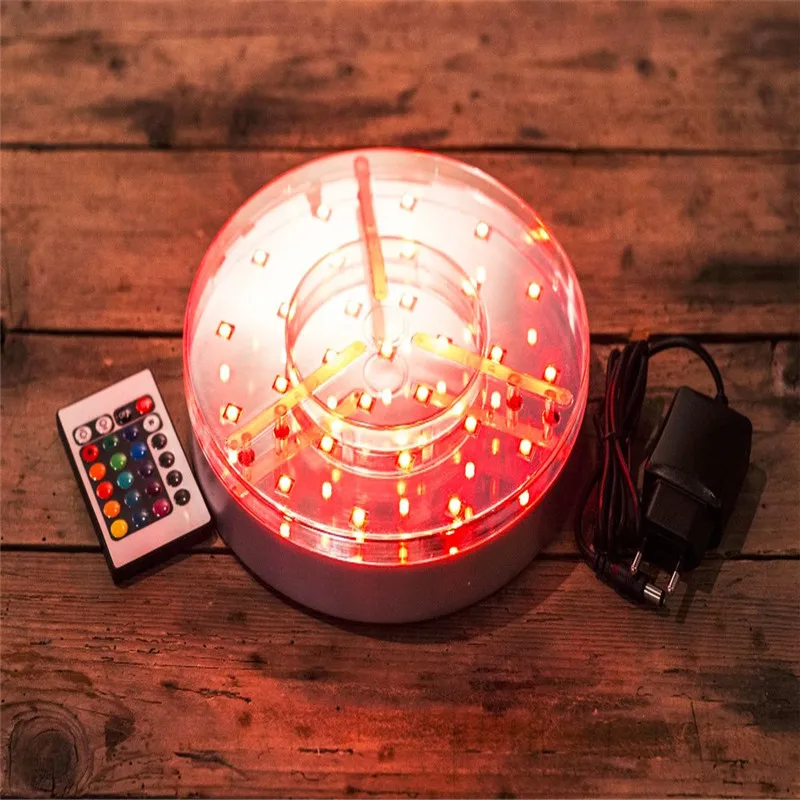 

Rechargeable Battery Operated 20CM Round LED Under Vase Light Base Multicolors RGB LED Light For Under Vase Table Lighting