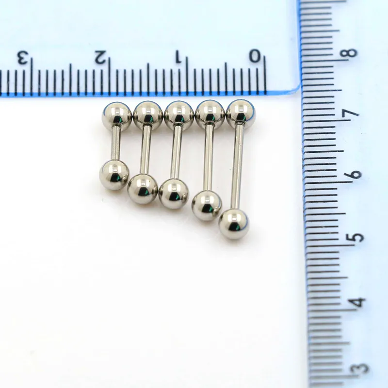 Free shipping body jewelry 100pcs 16G multi sizes 4mm ball Stainless Steel straight barbell tragus piercing earring