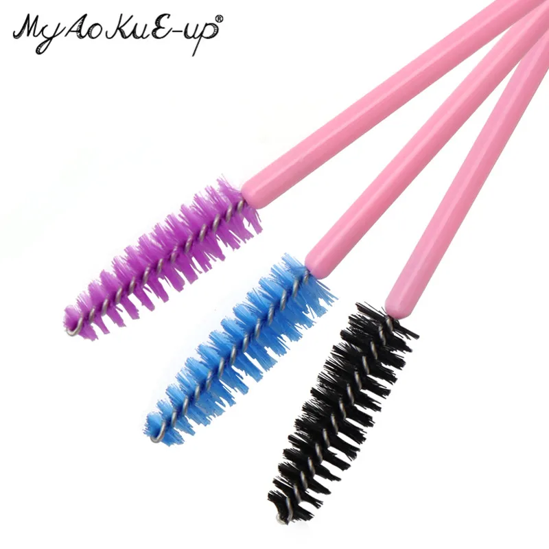 Brosse à cils de poulet, peigne pour les yeux, baguettes de mascara, applicateur de cils, microbrosse, fournitures d'extension de cils, outil de maquillage, 50 pièces