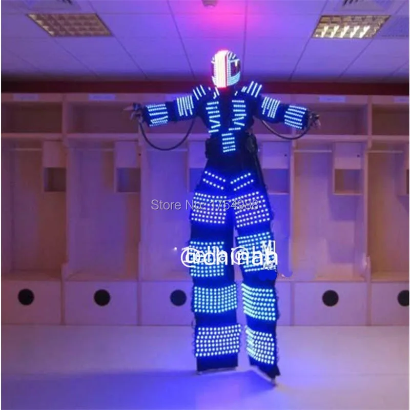 New design RGB full colors LED robot /LED costumes with helmet for dance satge show event night club and party supply