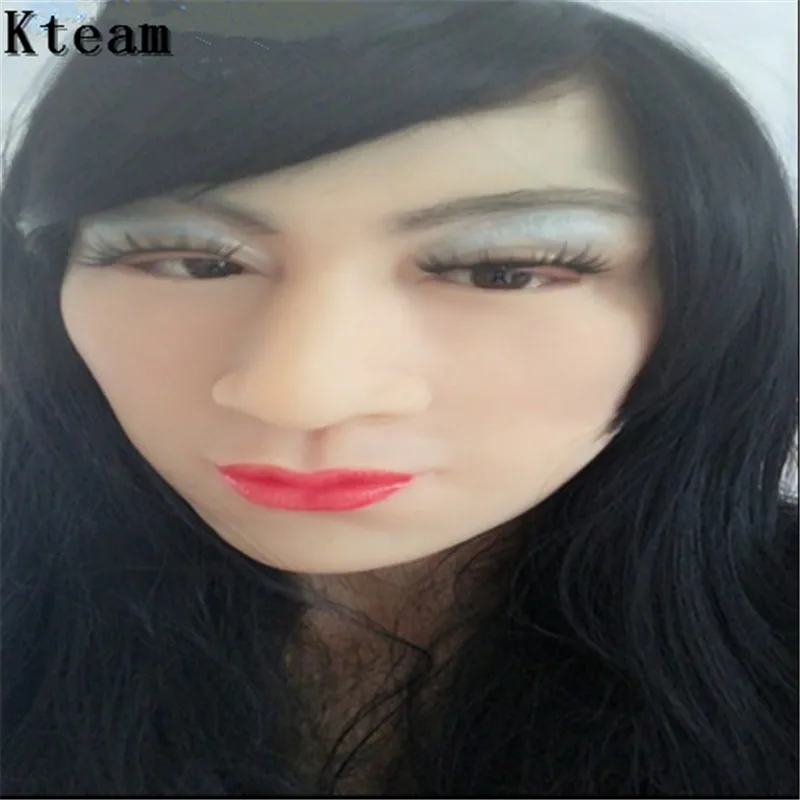 Top Quality Handmade Silicone Face Mask Sexy And Sweet Half Female Face Ching Crossdress Mask Crossdresser Doll Human Skin Mask