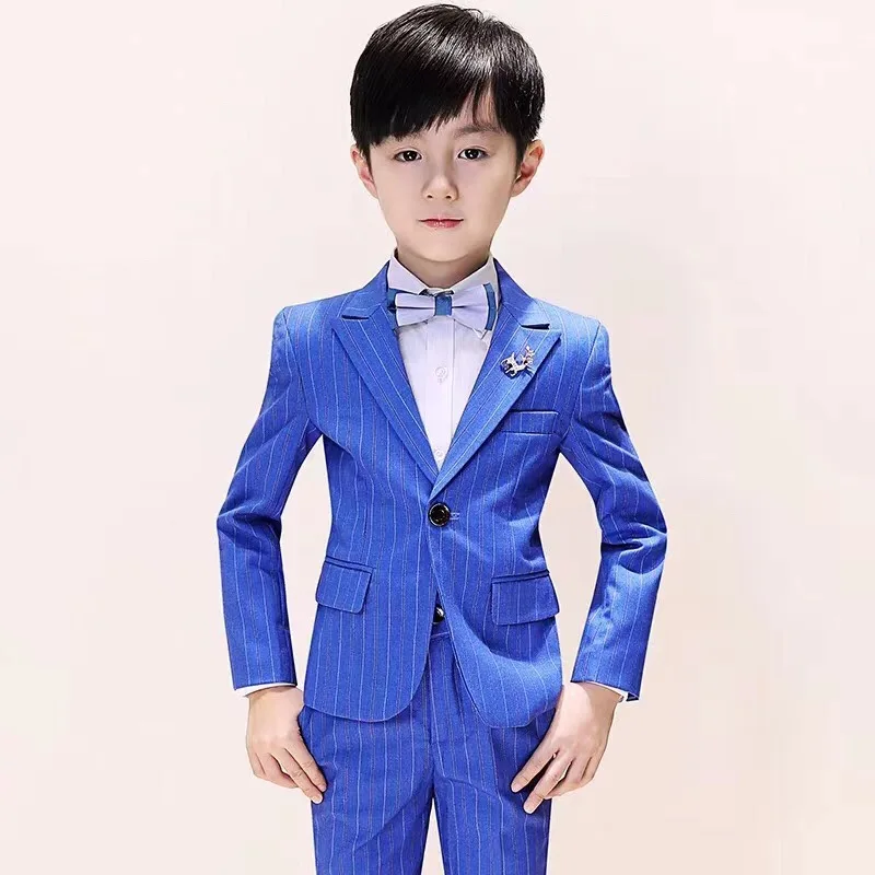 

Elegant One Buttons Wedding Suits For Boy Notch Lapel Suits Children Party Tuxedos boys Smoking blazer (jacket+pant+vest)