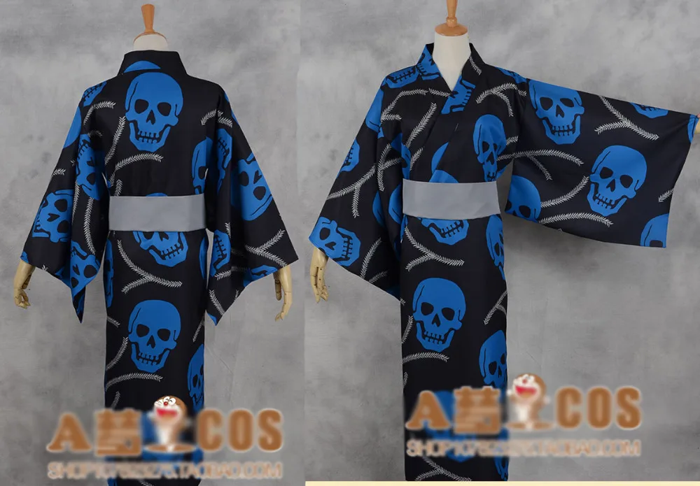 Akabane Karma kimono cosplay costume black kinomo 11