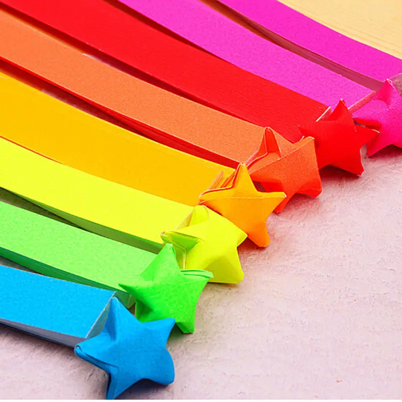 2016 Handcraft Origami Lucky Star Paper Strips Paper Origami Quilling Paper Home wedding Decoration Craft Paper