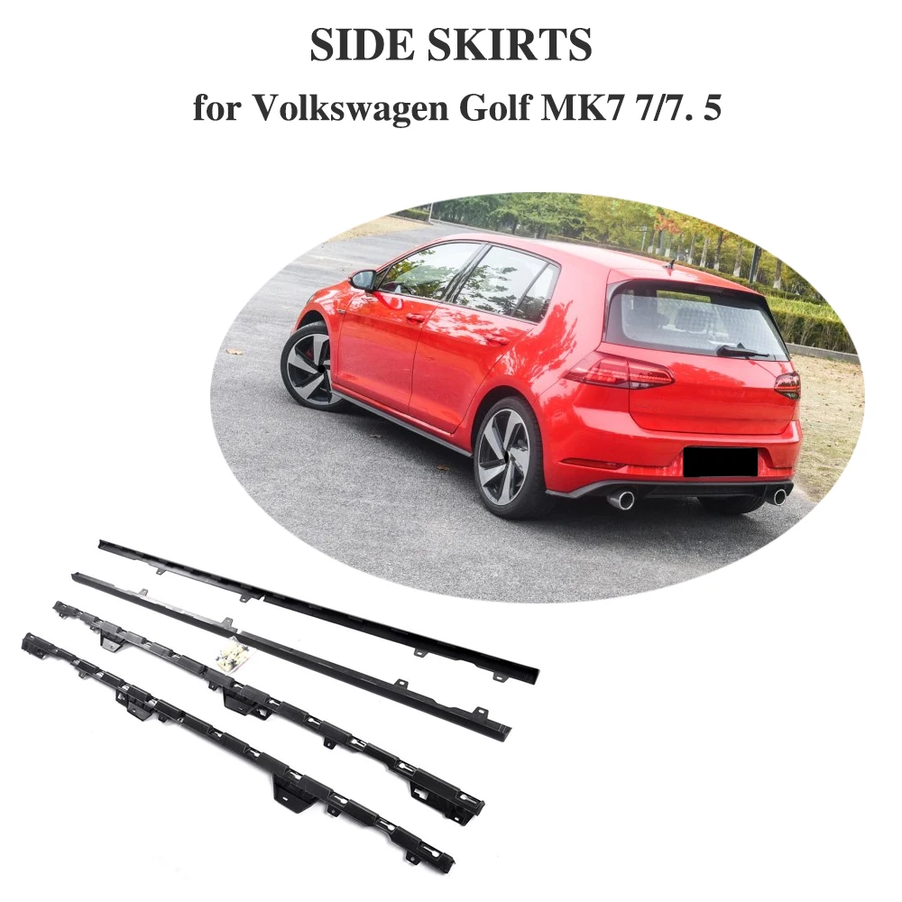 

Black PP Door Protector Chin Kit Guard Side Skirts Aprons for Volkswagen VW GOLF 7 7.5 R R Line Hatchback 2014 - 2018 4PC