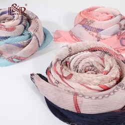 Sommer Seide Schals für Frauen 2019 Chiffon Frau Tücher und Schals Für Strand Floral Crinkle Ployester Sonnencreme Schal Hijab