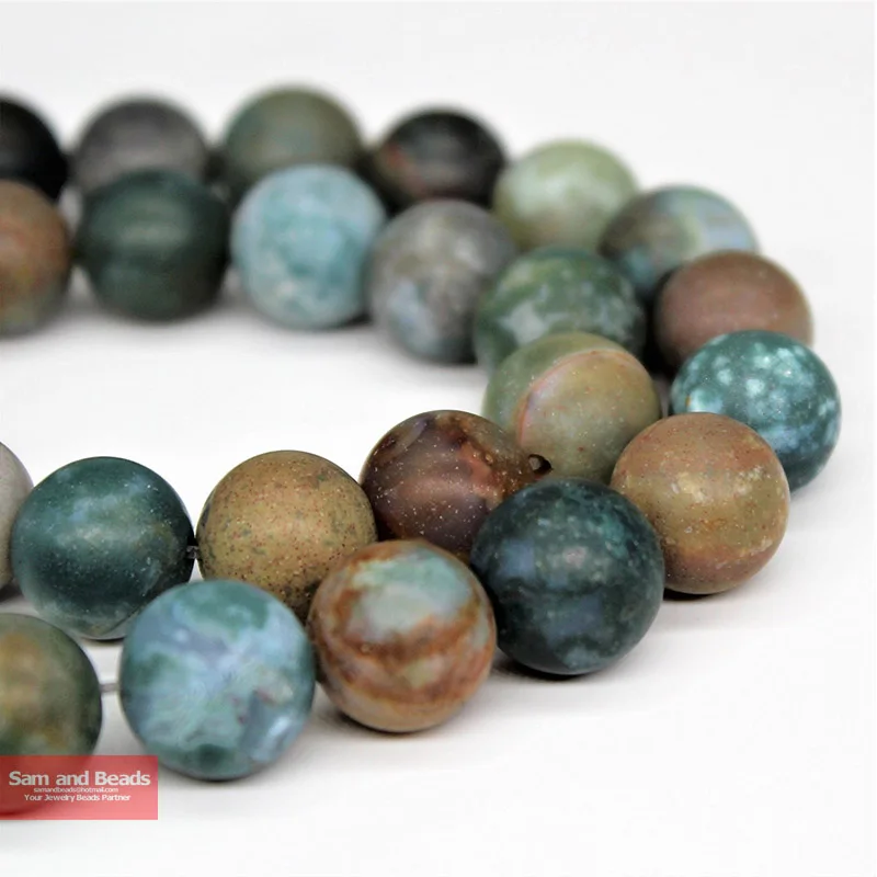 Natural Stone Dull Polish Matte Indian Agata Beads Pick Size 16\