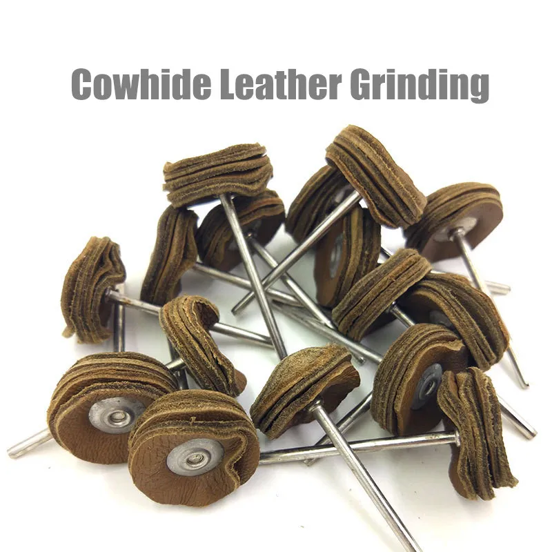 5ps/Lot  2.35mm 4 Layers Cowhide Leather Grinding Heads Mill Tool Amber Bright Mirror Polish Pad Wheel Disk Jade Carving