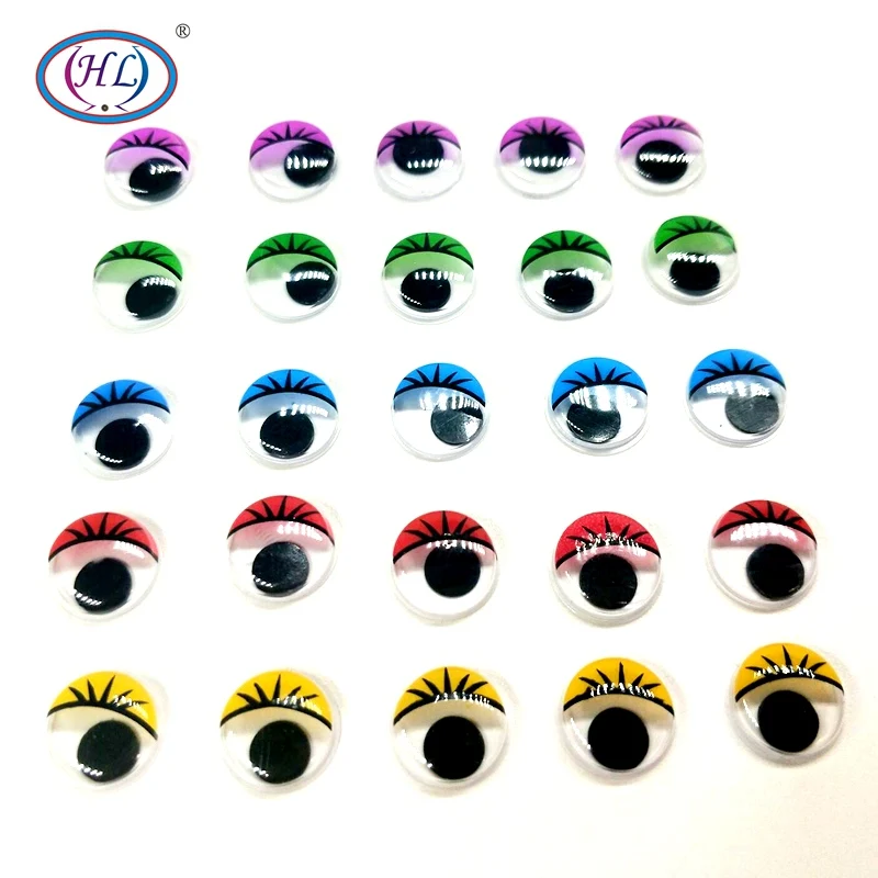 

HL 15mm 100pcs/Package Colorful Eyelash Dolls Eyes For Toys Googly Used Accessories