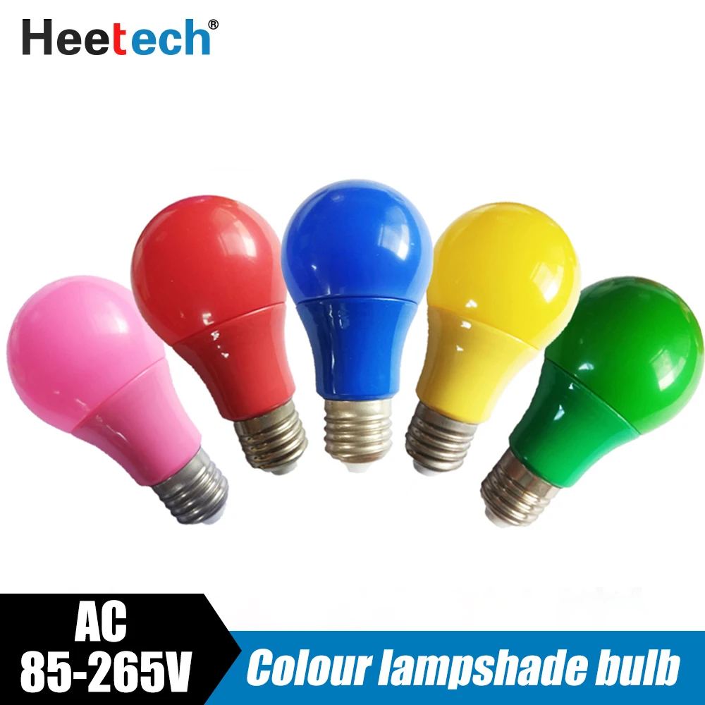 Colorful LED Bulb E27 Lamp Led Bar Light 3W 5W 7W 9W 12W Red Blue Green Yellow Pink Lampara Light KTV Party Home Decor Lighting