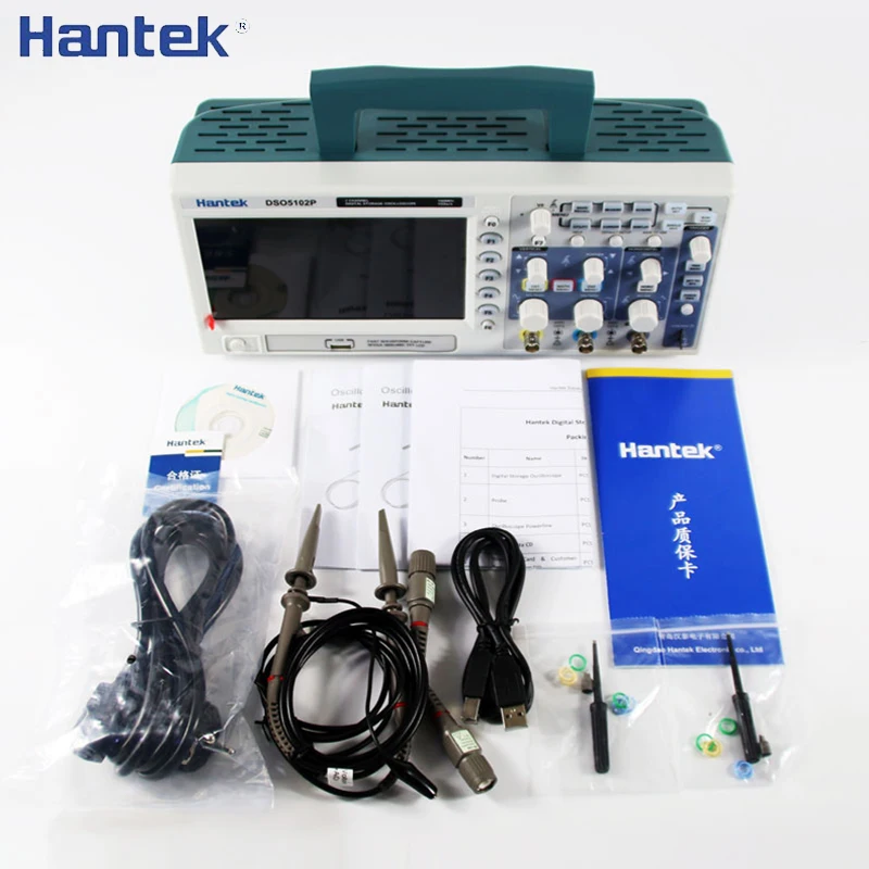 Hantek DSO5102P Digital Storage Oscilloscope Portable 100MHz 2Channels 1GSa/s Record Length 40K USB Osciloscopio