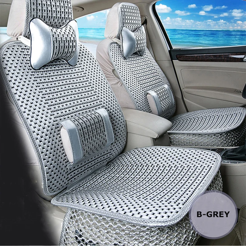 1PCS Ice Silk Seat Cover Cars Interior Automobiles Seats Covers Cushion Universal Protector Seat Mats Auto Pad Accessories