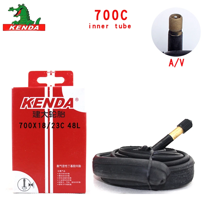 Kenda-Butyl Rubber Bicycle Inner Tube, Mountain Bike, Cycling Tire, American Valve, 700x18, 23, 25, 28, 32, 35, 43, 45C