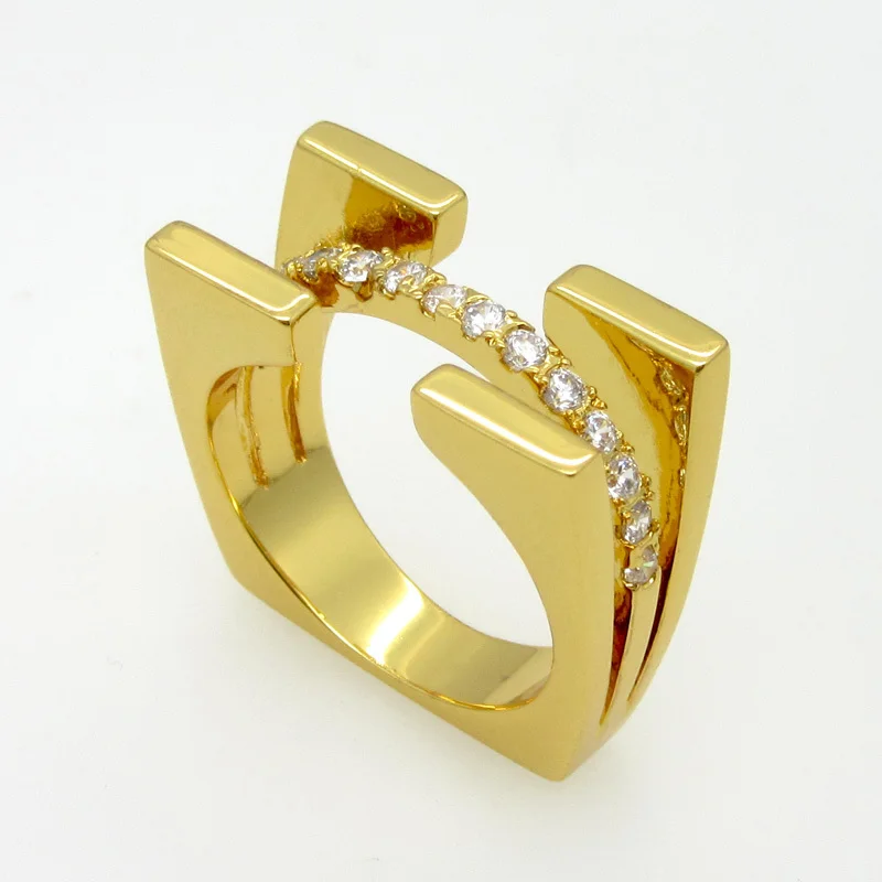 Fashion Luxury Brand Jewelry New Arrival Multicolor Ring For Women Gold/White/Rose Gold Color With AAA Zircon Rings Anillos