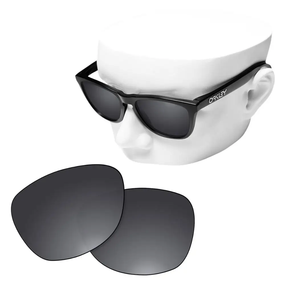 

OOWLIT Polarized Replacement Lenses of Black Chrome for-Oakley Frogskins Sunglasses