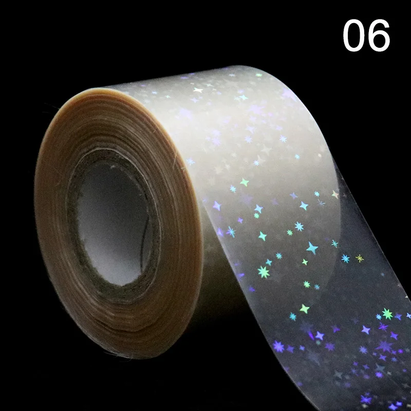 1Roll Holographic Starry Sky Nail Foils Transparent Laser Point Nail Art Transfer Stickers Decals Manicure Decorations