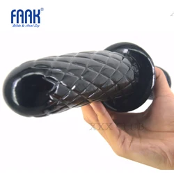 FAAK 31.1*7.1cm Streak Cucumber Two-ended Dildo with Handle, Anal Dildo Butt Plug Female Lesbian Masturbator Sex Toys for Women