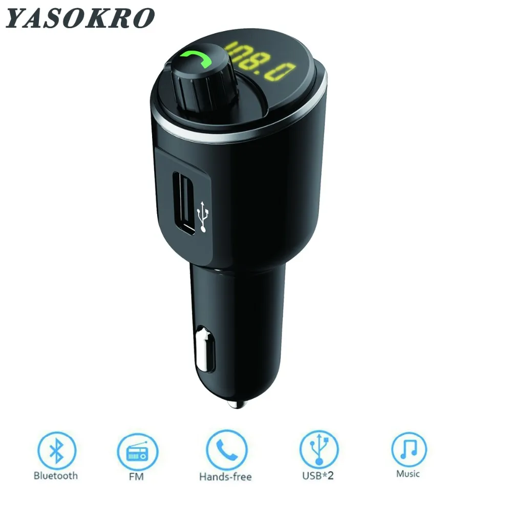  Bluetooth Car Kit Hands Free FM Transmitter Wireless Car Mp3 Music Player Dual USB Charger Bluetooth Handsfree Car Kit