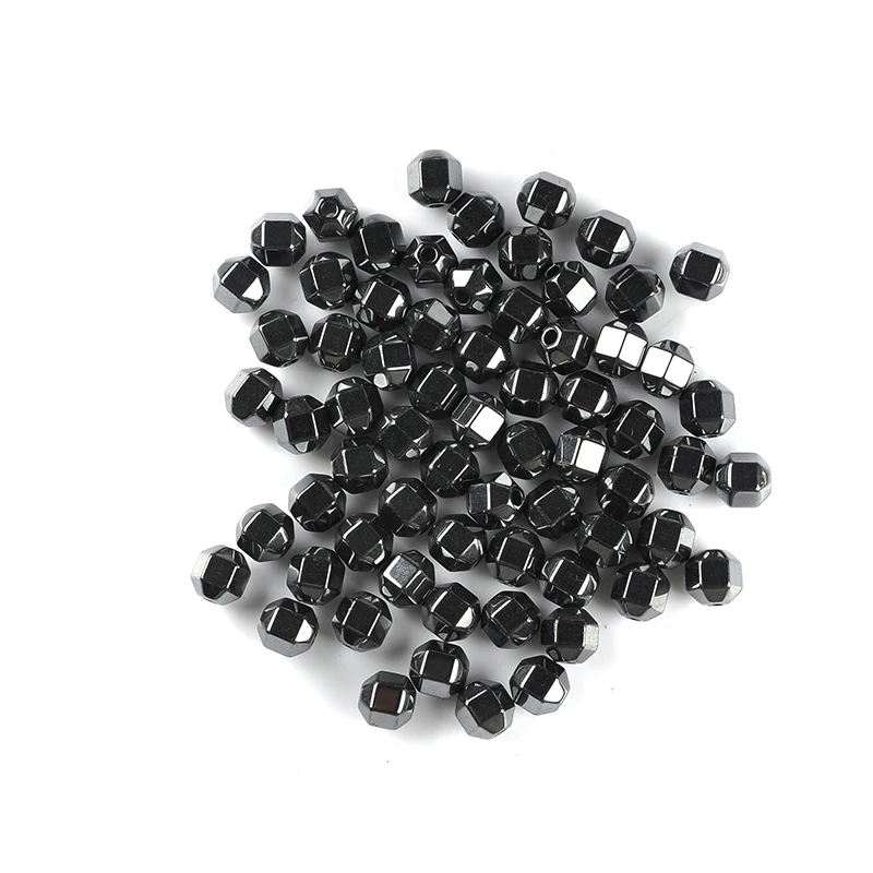 Natural Stone Faceted Round Shape Black Hematite Beads 2/3/4/6/7/10/12mm 202pcs Beads For Jewelry Making Diy Bracelet Necklace