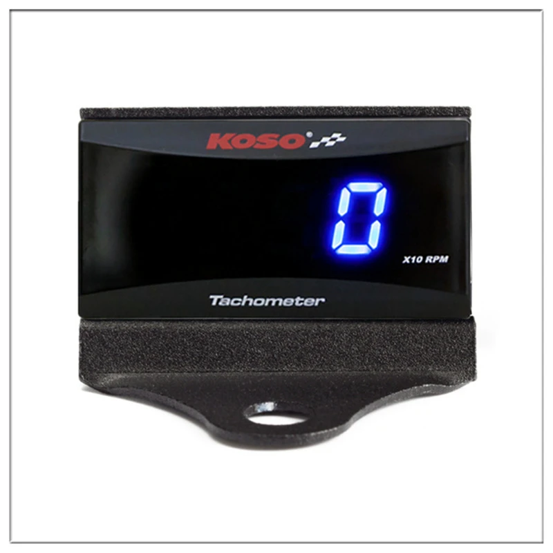 KOSO Mini RPM Meter Digital Square LCD Display Tach Hour Meter Tachometer Gauge With Bracket For Racing Motorcycle