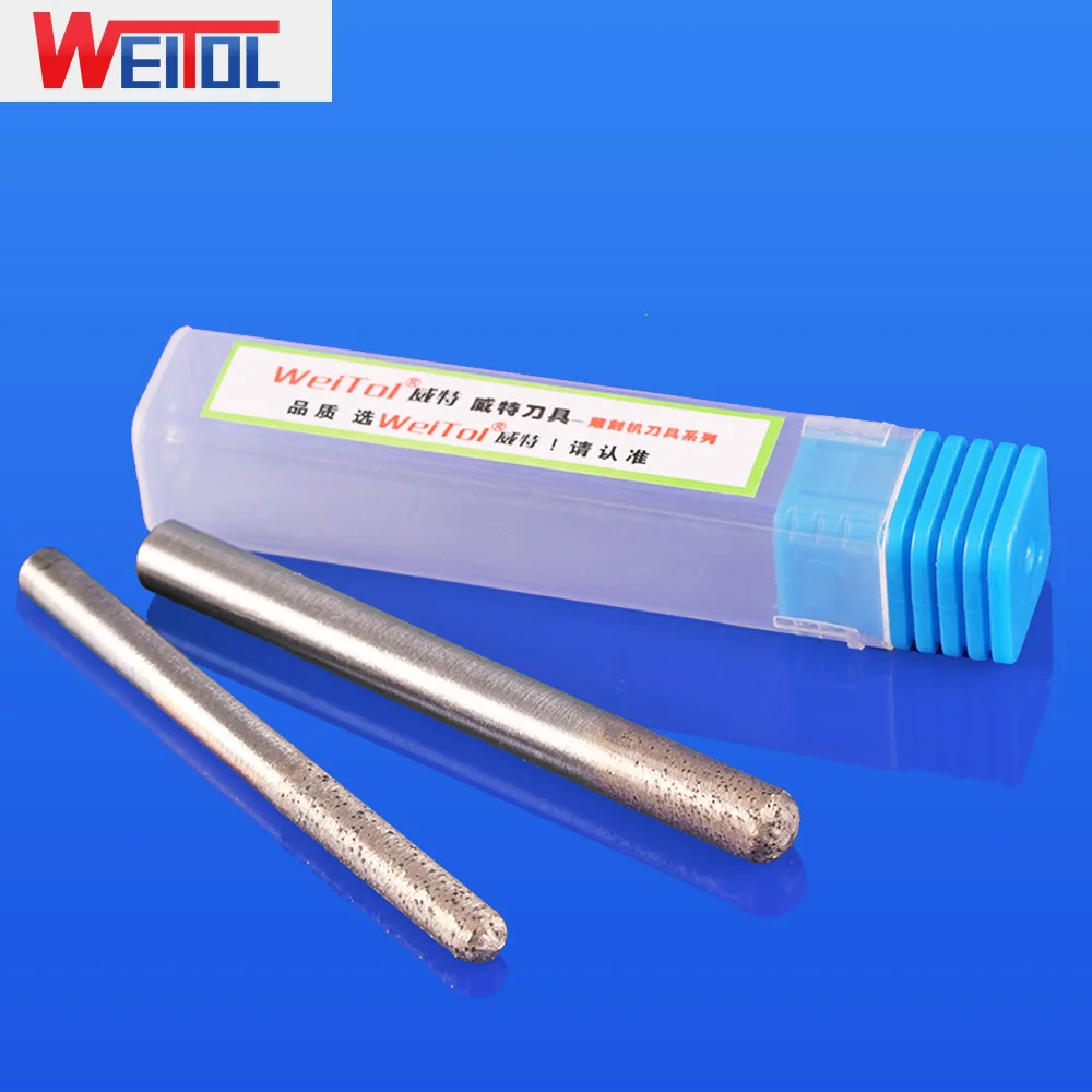 Weitol-6mm/8mm 생크 소결 스톤 라우터 비트, 다이아몬드 cnc 조각 도구, 화강암 용 밀링 커터, 1 피스