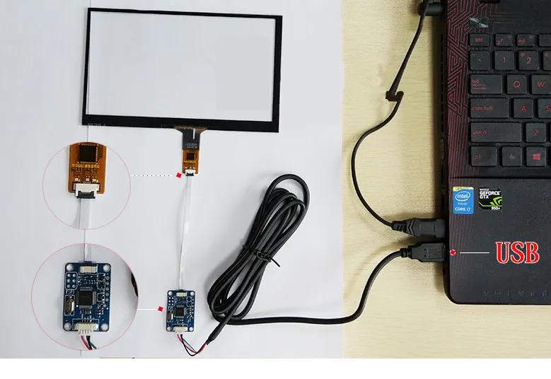 4.3 Inch 105mm*66mm Capacitive Digitizer Raspberry Pi GPS Navigation Touch Screen Panel Glass+USB Driver Board