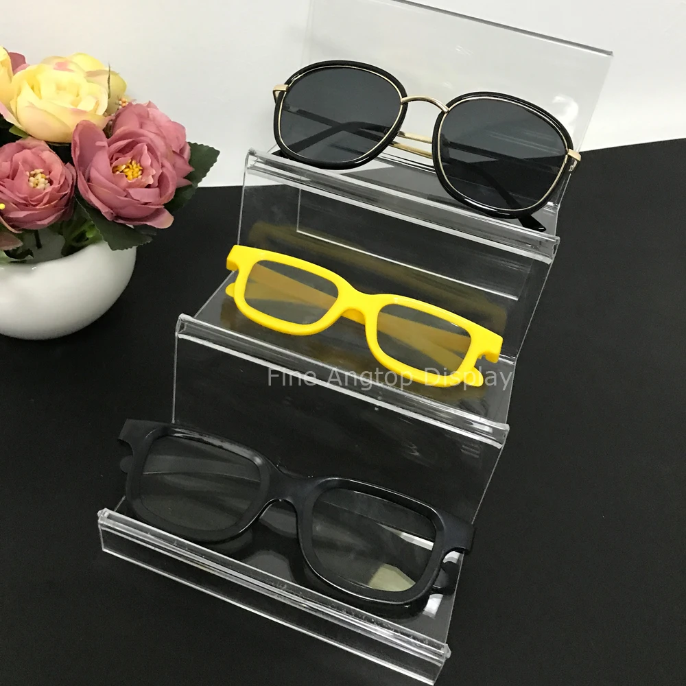 Desktop Jewelry Organizer Stand 3 Pair Acrylic Sunglasses Eyeglass Glasses Optical Frame Rack Display Holder Rack