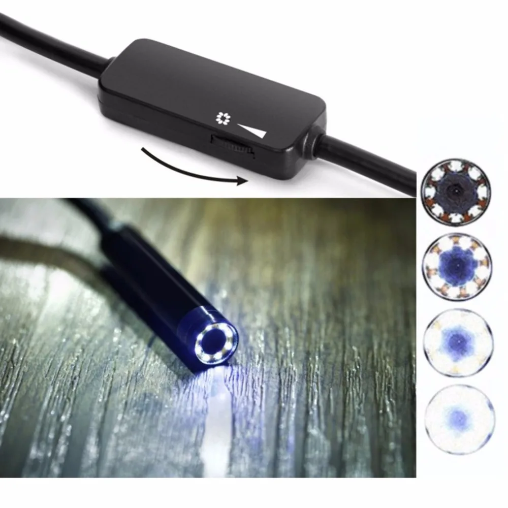 USB Endoscope Camera  5.5MM Lens 1M/2M/5M Semi-Rigid Cable Android  Waterproof Borescopes Mini Camera For PC Android Phone