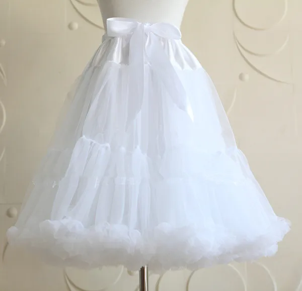

Princess sweet lolita skirts voile sweet loli cos mini empire solid soft petticoat long type bell Ball Gown skirts with bow CQ01