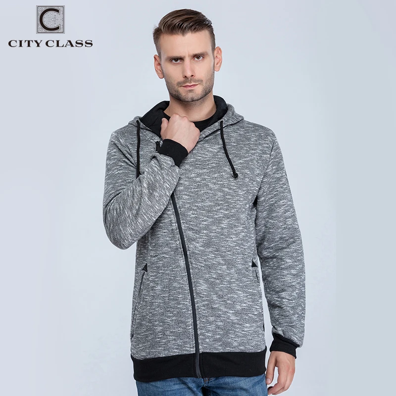 CITY CLASS Spring Autumn Mens Hoodies Sport Brand Logo Hip Hop Sweatshirts for Male Outerwear Hood Zipper Coat 2662