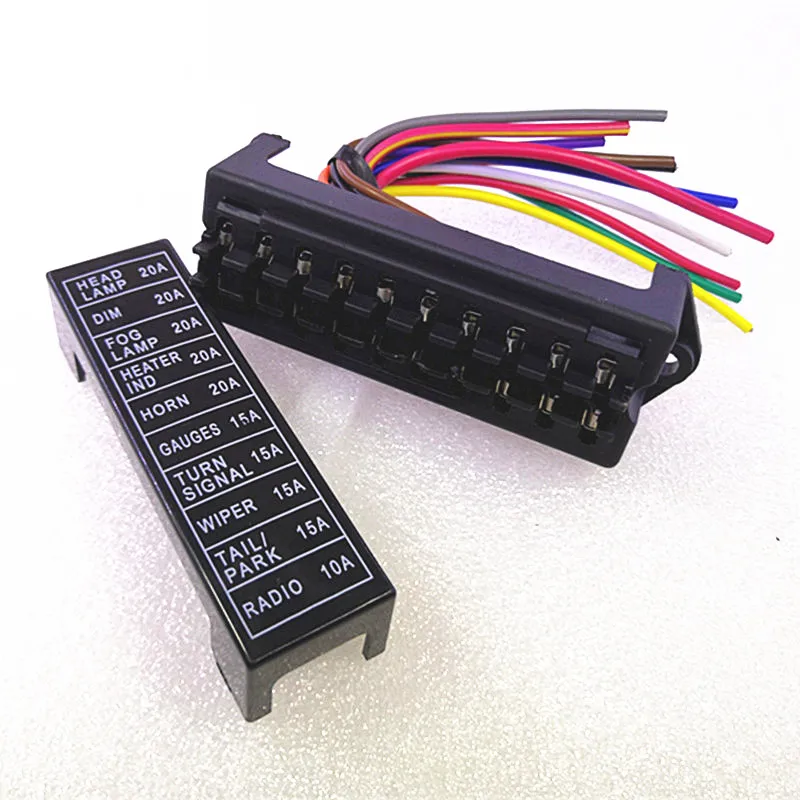 

10-позиционный шнур, держатель предохранителя, автомобильный блок предохранителей, автомобильные аксессуары.